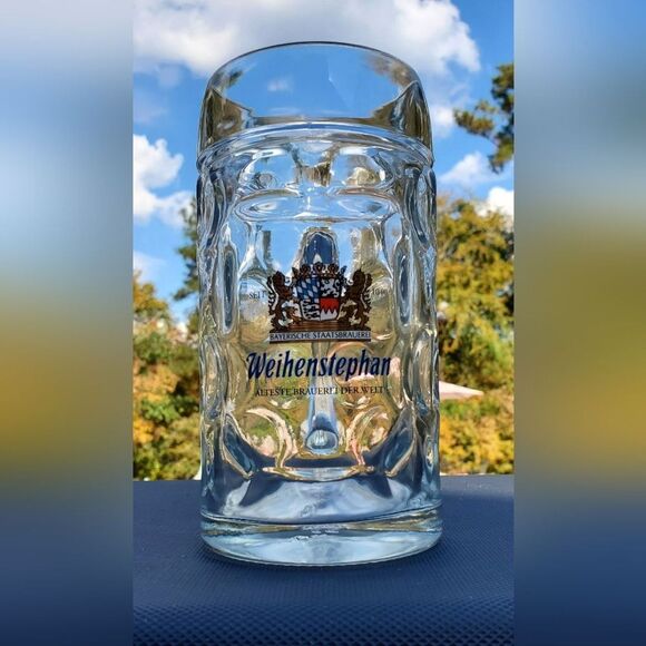 Weihenstephan German 0.5 liter Glass Beer Mug Stine Stein - Picture 1 of 6